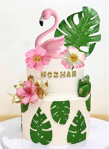 Miniatura 2 de JeVenis Decoración para tartas de flamenco grande, decoración de pastel de cumpleaños de flamenco, decoraciones de pastel de flamenco para fiestas