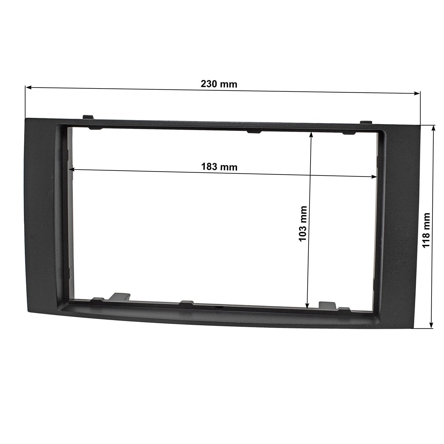 tomzz Audio 2457-038 Marco para Radio Doble DIN Compatible con VW Touareg 7L VW Multivan T5 Negro
