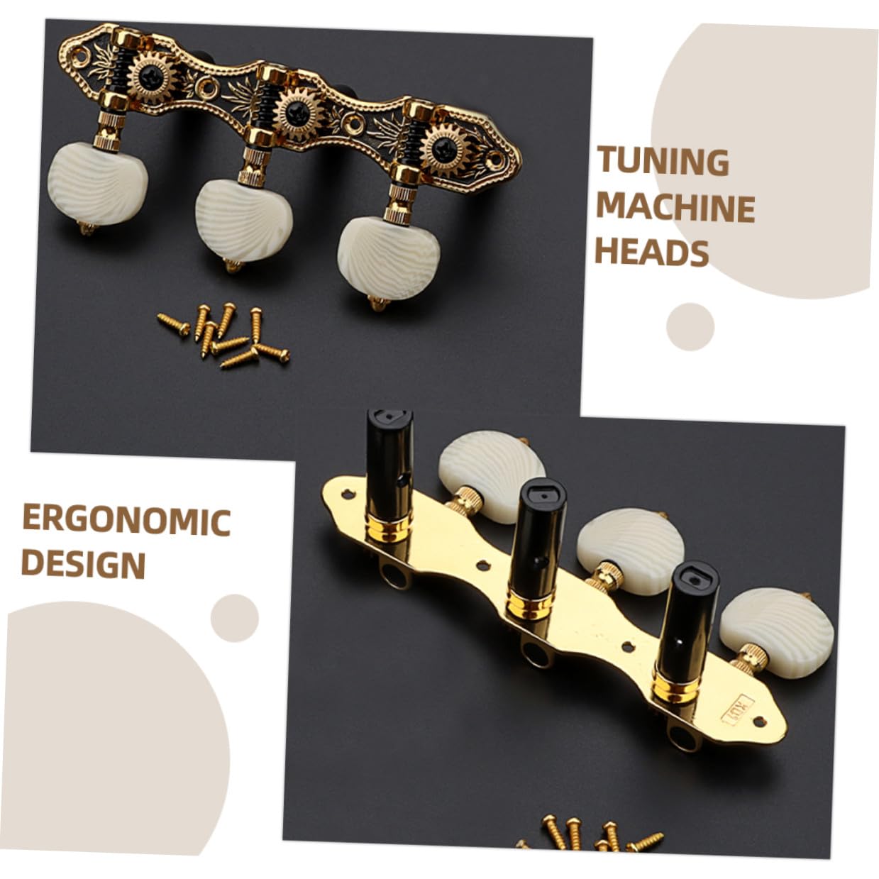 Goldfarbene Klassische Gitarrenstimmwirbel Präzise und Langlebige Gitarren-stimmmechaniken Kompatibel mit Akustischen und Elektrischen Gitarren Einfach zu Bedienen für Gitarristen