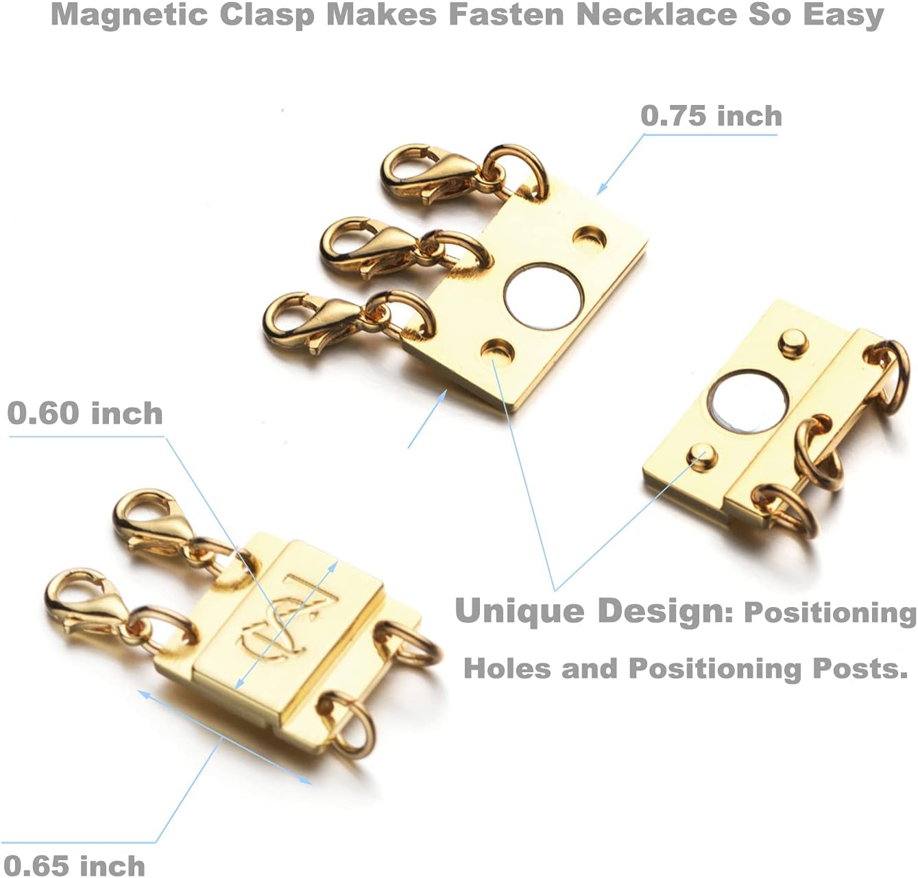 Zpsolution Layering Necklace Clasp, Lock Magnetic Necklace Connector Multi Strands Clasps with Storage Box for Layered Bracelet Necklace - Image 3