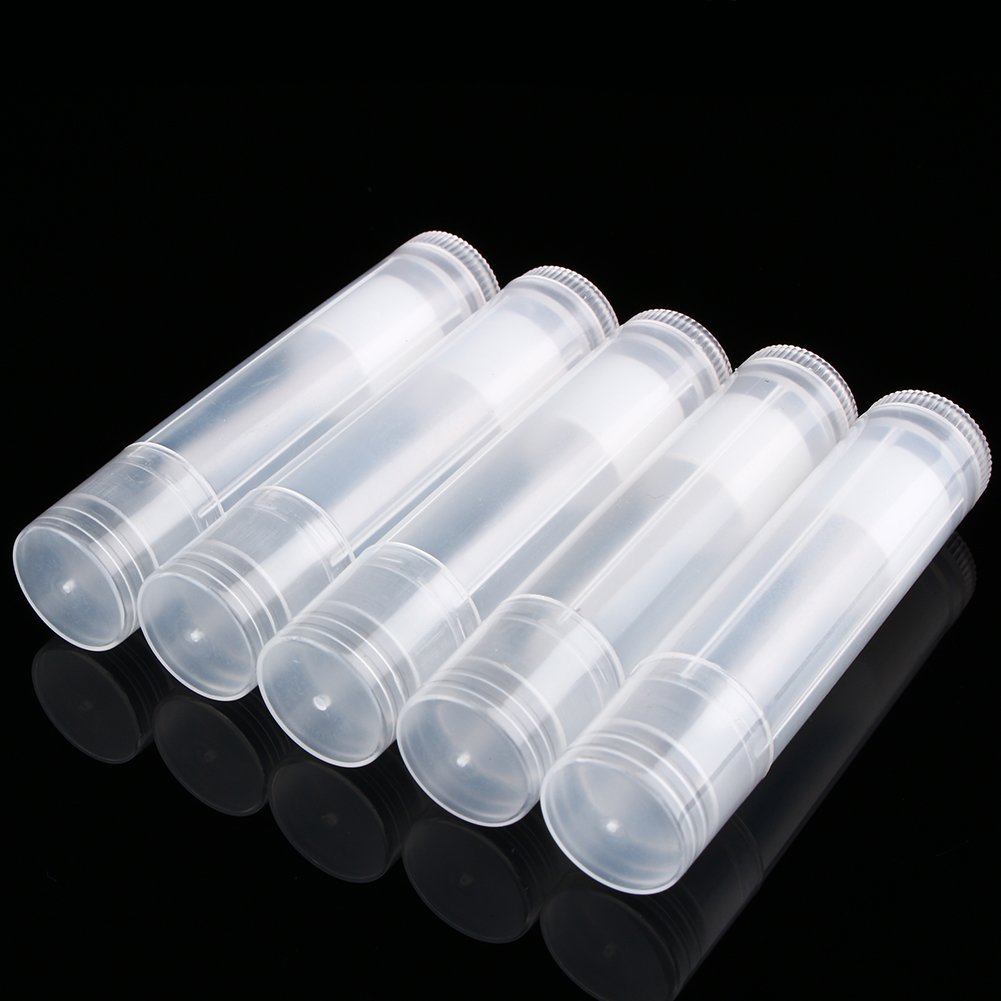 Lot 100Pcs 5Ml Sturdy Black White Empty Plastic Lipstick Lip Balm Container Tube With Lid Caps For Small Bottle Container Cosmetic Container Clear