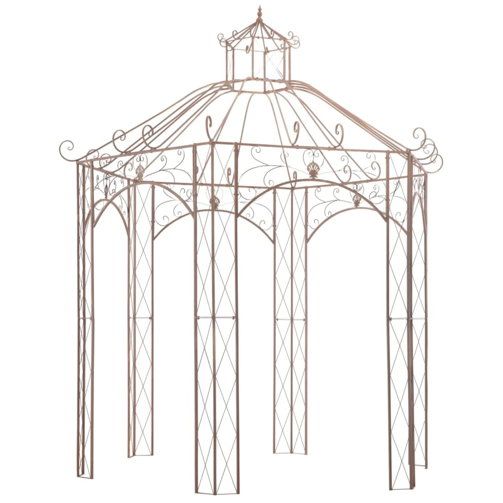 ZEYUAN Gartenpavillon, Pop-Up Partyzelt, Festzelt, Pavillon, Garden Decoration, Canopy Tent, Lagerzelt, Pavillon, Antikbraun 3 m Eisen