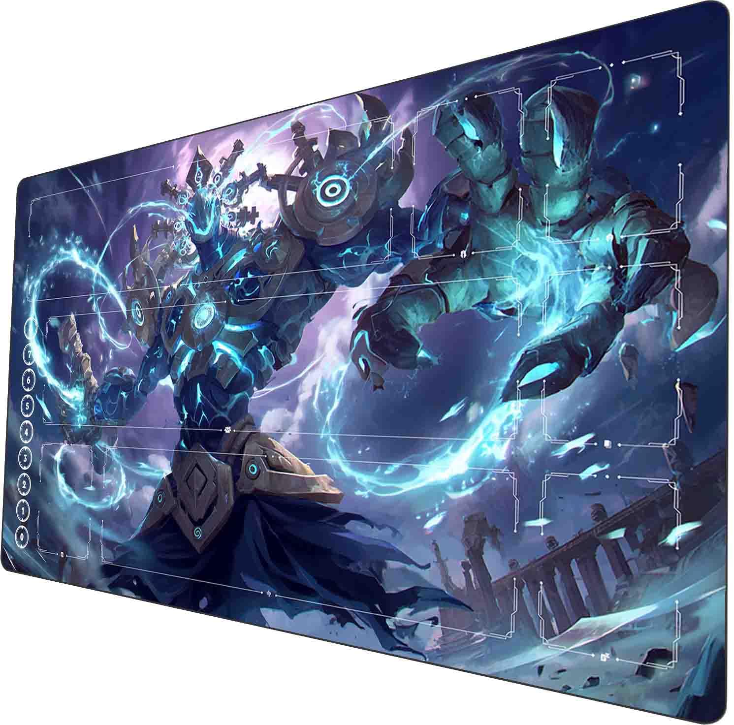 Riftbound TCG Playmat 24x14 inch with zone marking unofficial design including PlaymatTrage bag for board games (Mechanic)