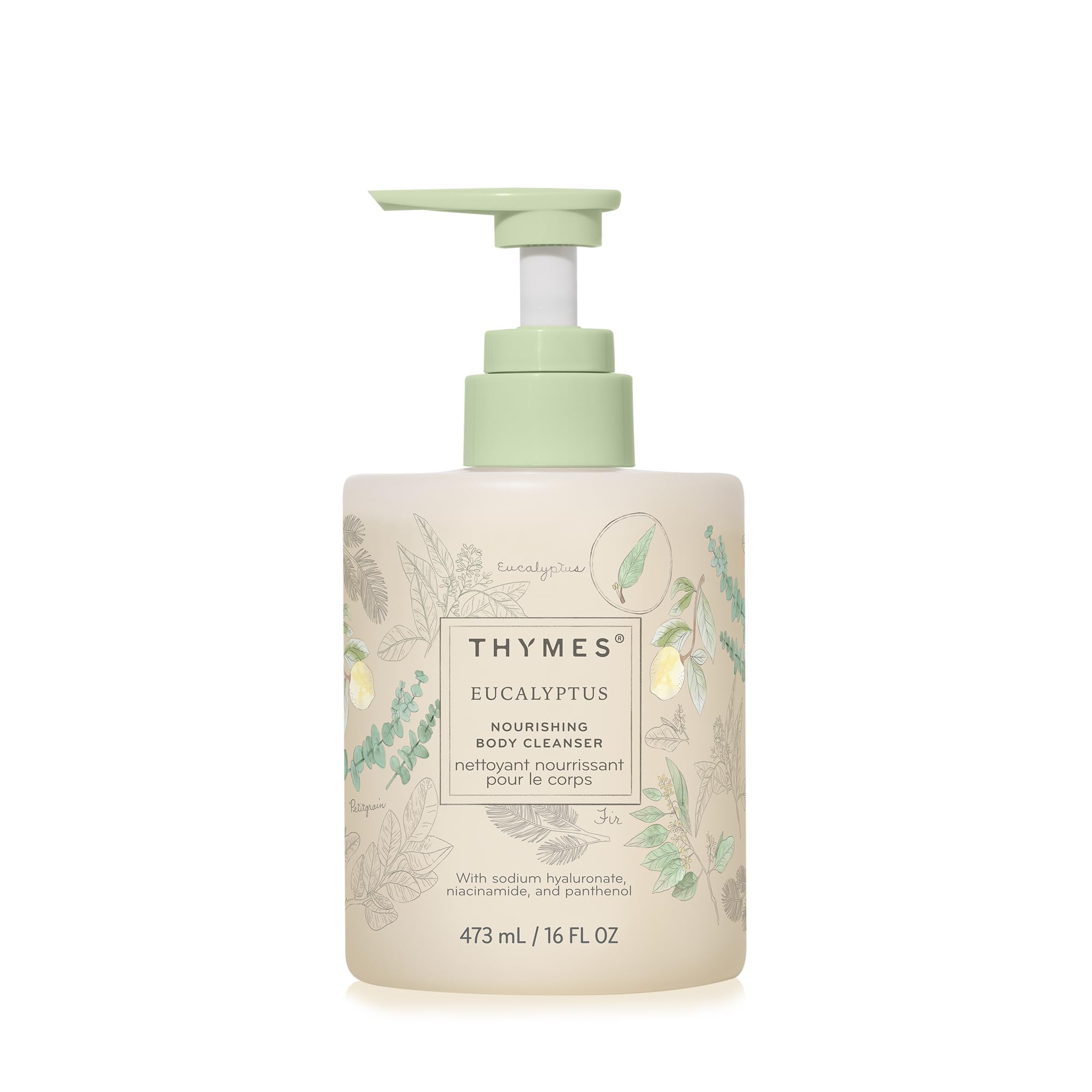 Thymes Nourishing Body Cleanser - Large Moisturizing Body Wash with Pump - Hydrating Cleanser - Notes of Eucalyptus Oil, Lemon, Petitgrain, Bergamot,