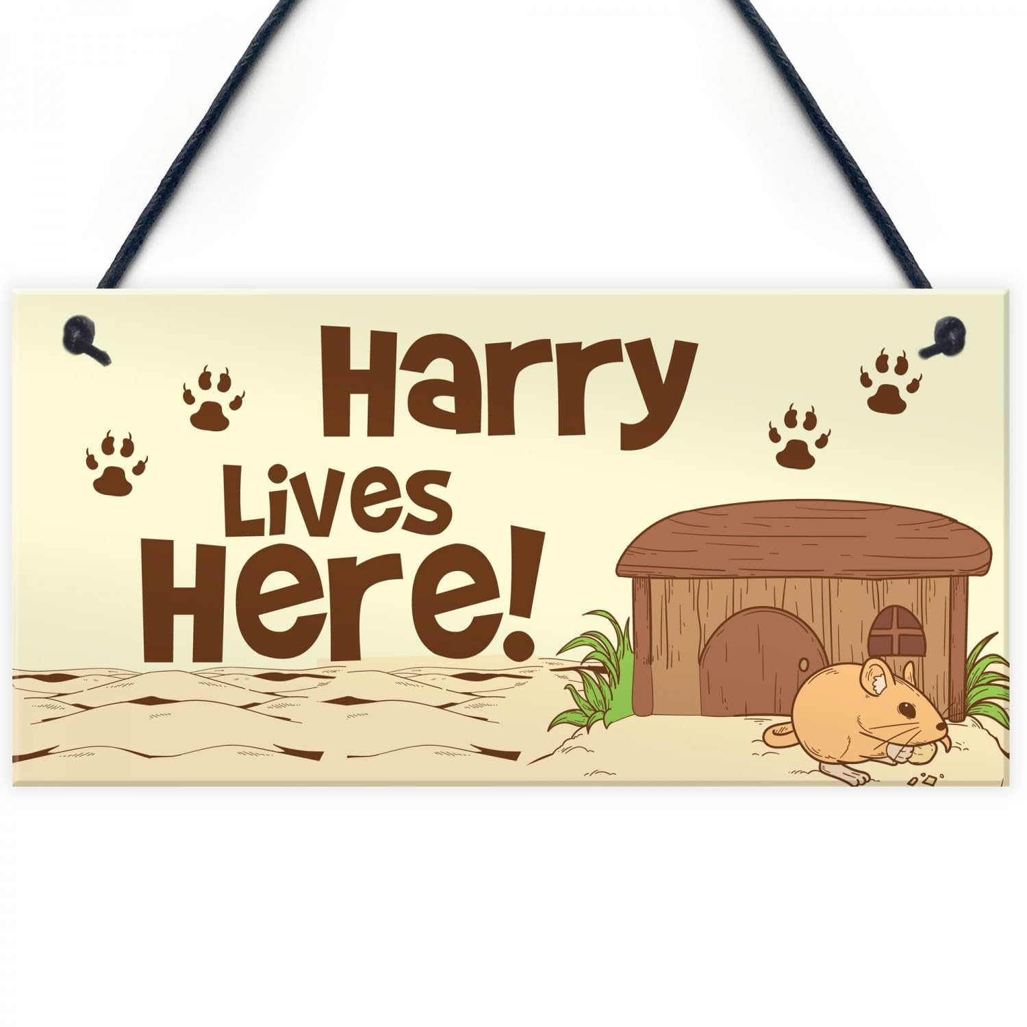 Signs Plaques Personalised Hamster Cage Sign Novelty Pet Gifts Animal Lover House Decor