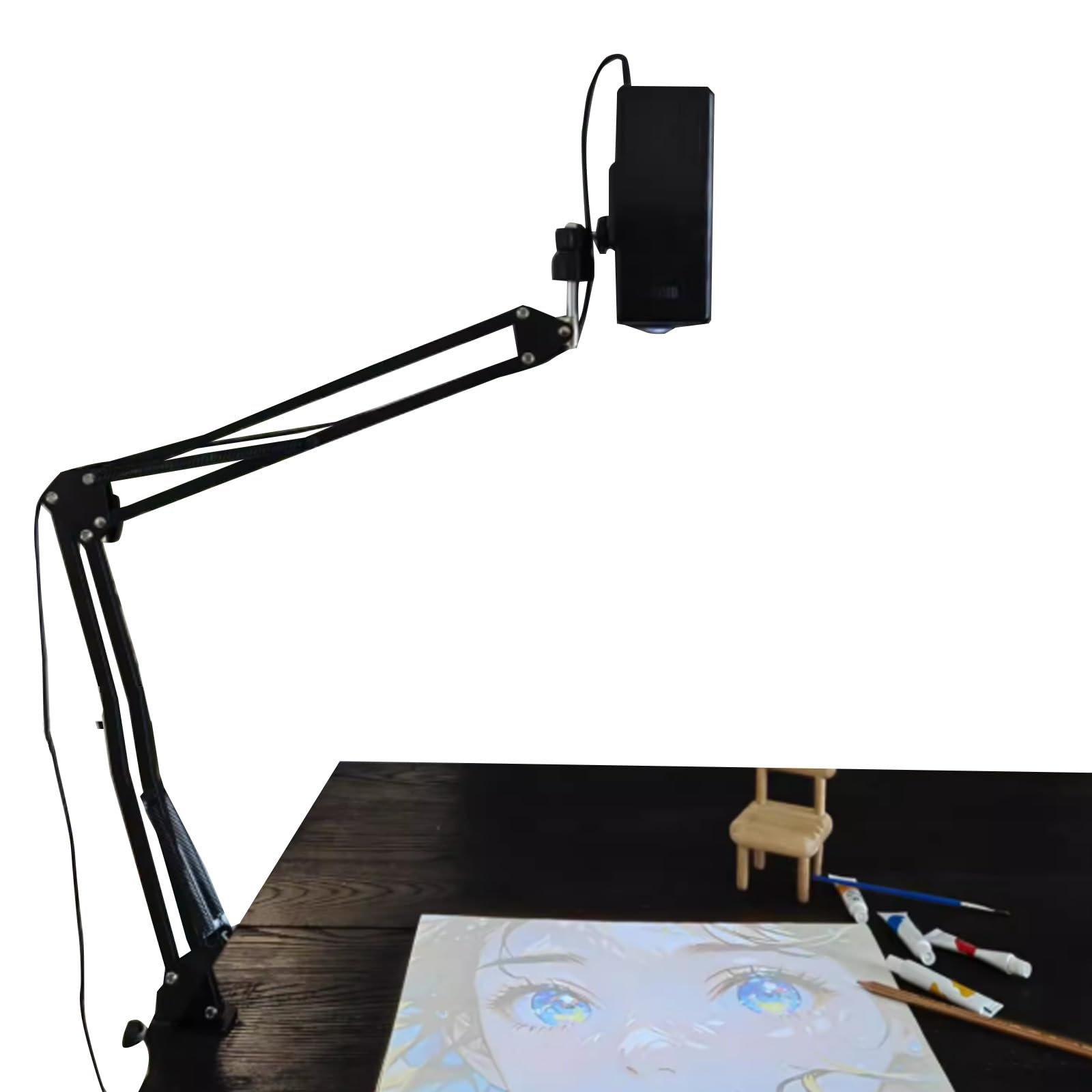 Tragbarer Kunstprojektor mit Ständer, 720P HD Smart-Zeichenprojektor for Leinwand-, Wand- und Tischkunstwerke
