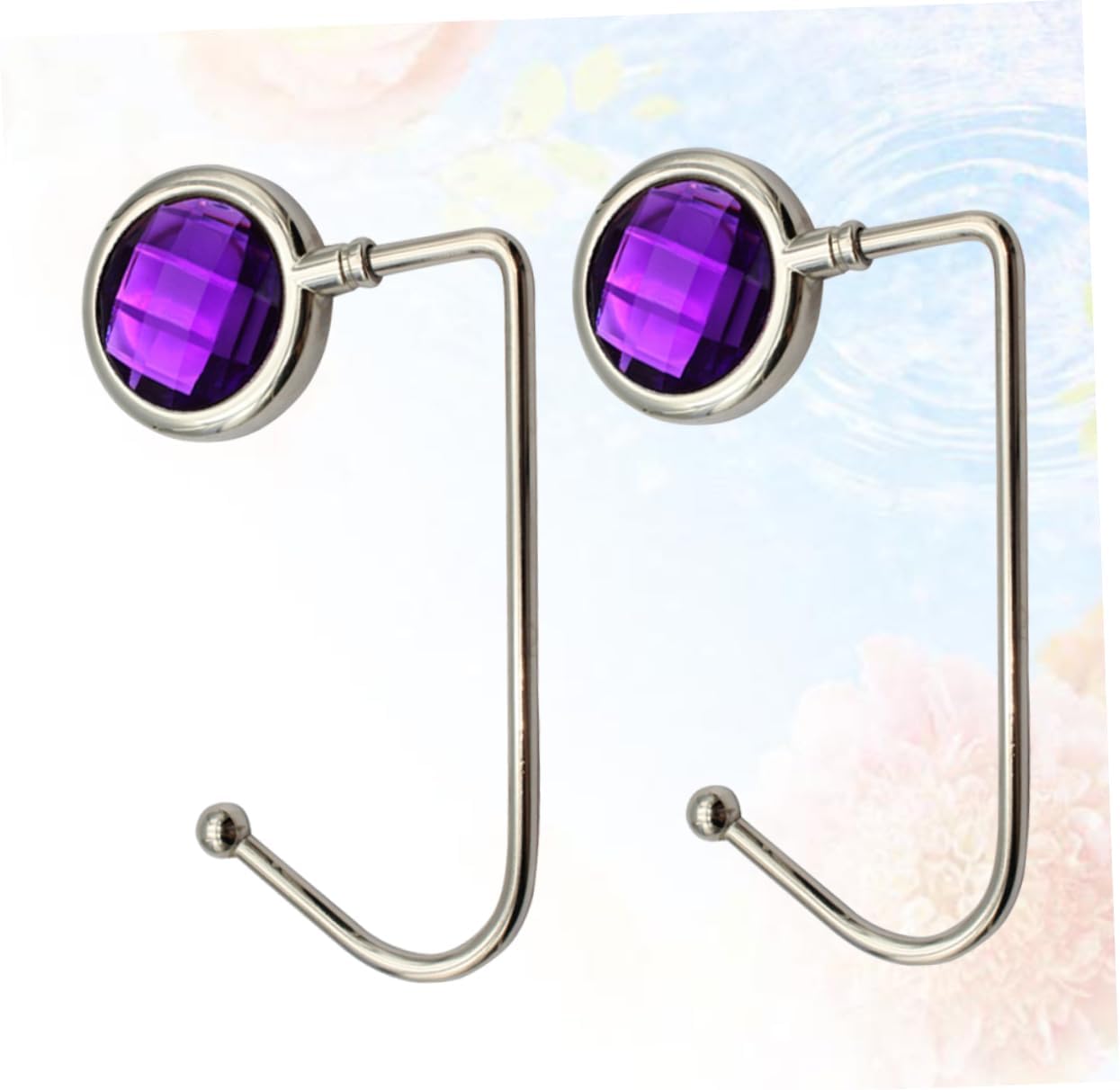 2pcs Alloy Bag Hooks Non- Table Side Handbag Hangers for Purses Stylish Desktop Pouch Holders to Keep Bags Clean and Off The Floor
