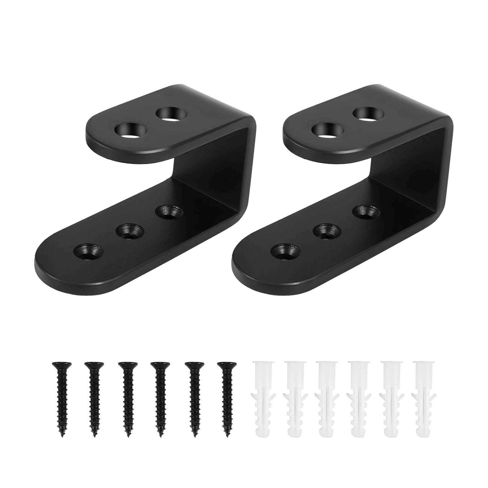 Paquete de 2 Soportes en U for Barricada de Puerta, Soportes de Puerta de Seguridad de Barra Abierta for el hogar, Refuerzo de Puerta de Garaje Que se Adapta a Tablas de 2x4