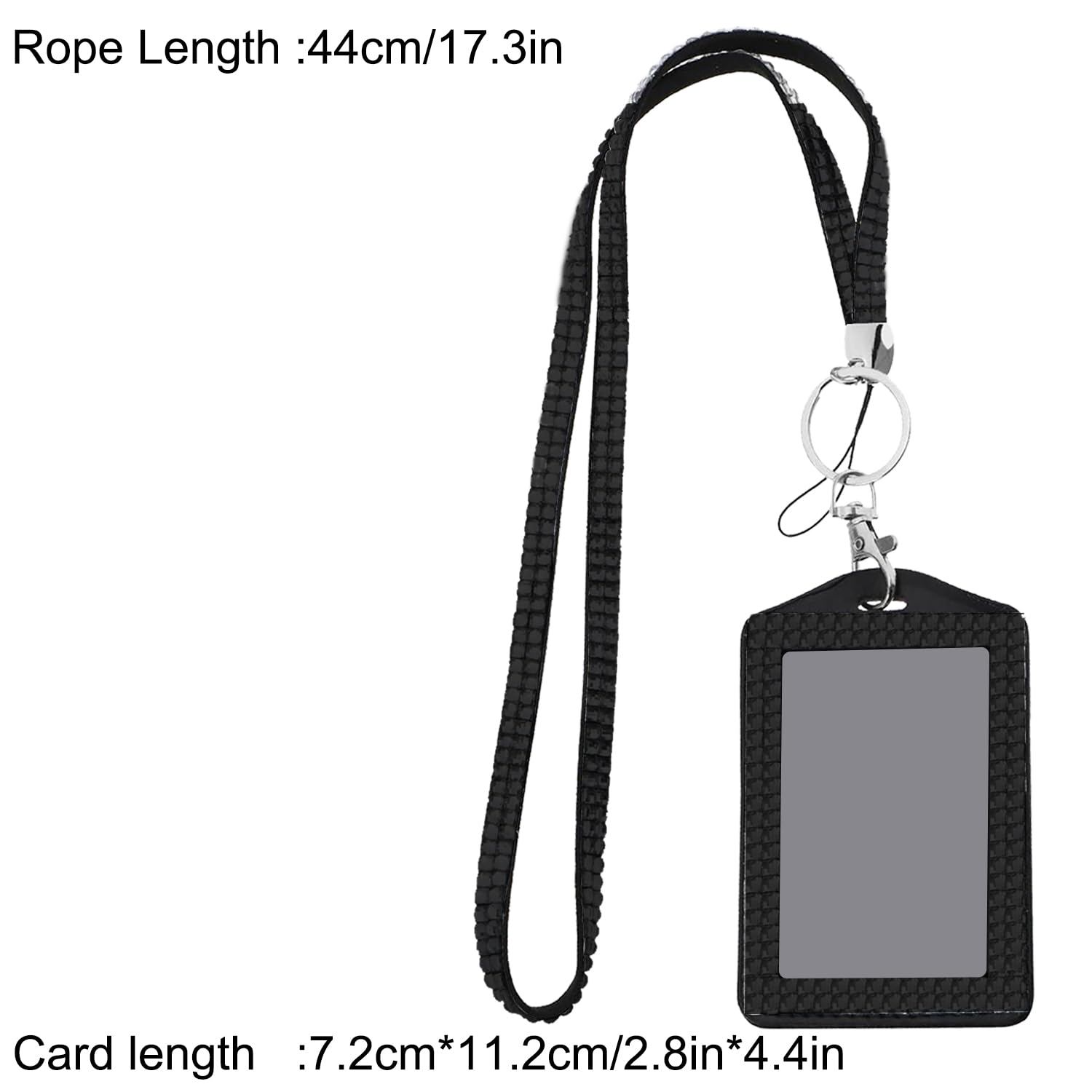 Luckious Silver Bling Diamante Lanyard Necklace Featuring Card Holder, Stylish Neck Strap for Women Ideal for Keys ID Badges - Image 2