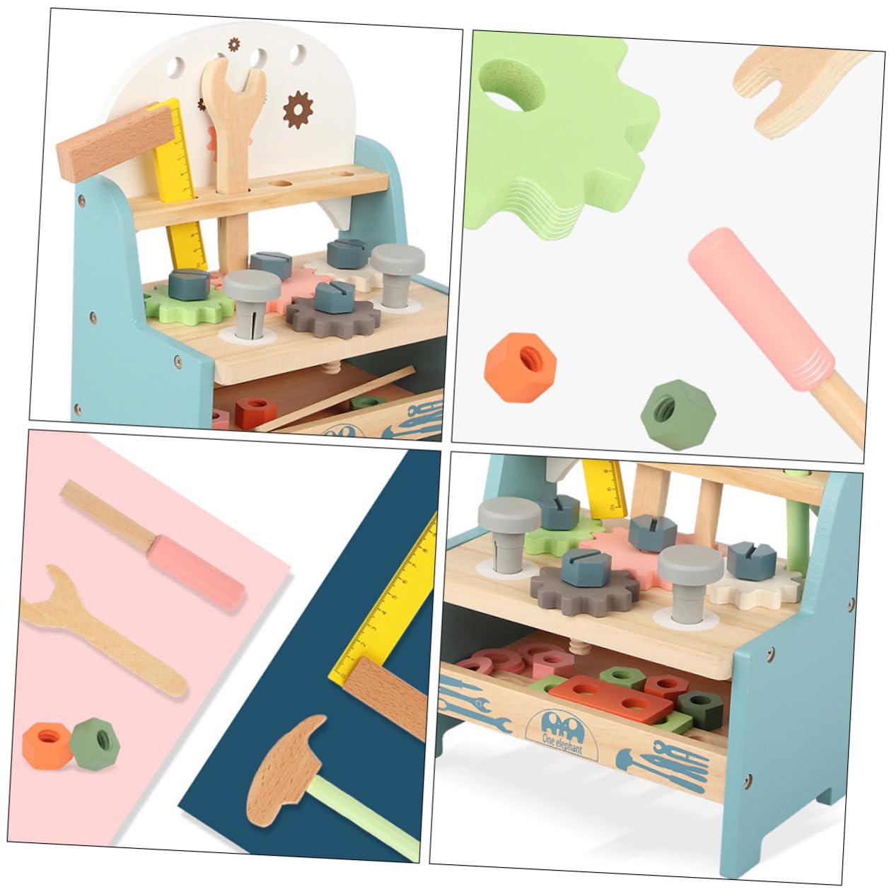 Juego de Tuercas y Tornillos de Montaje Educativo de Madera