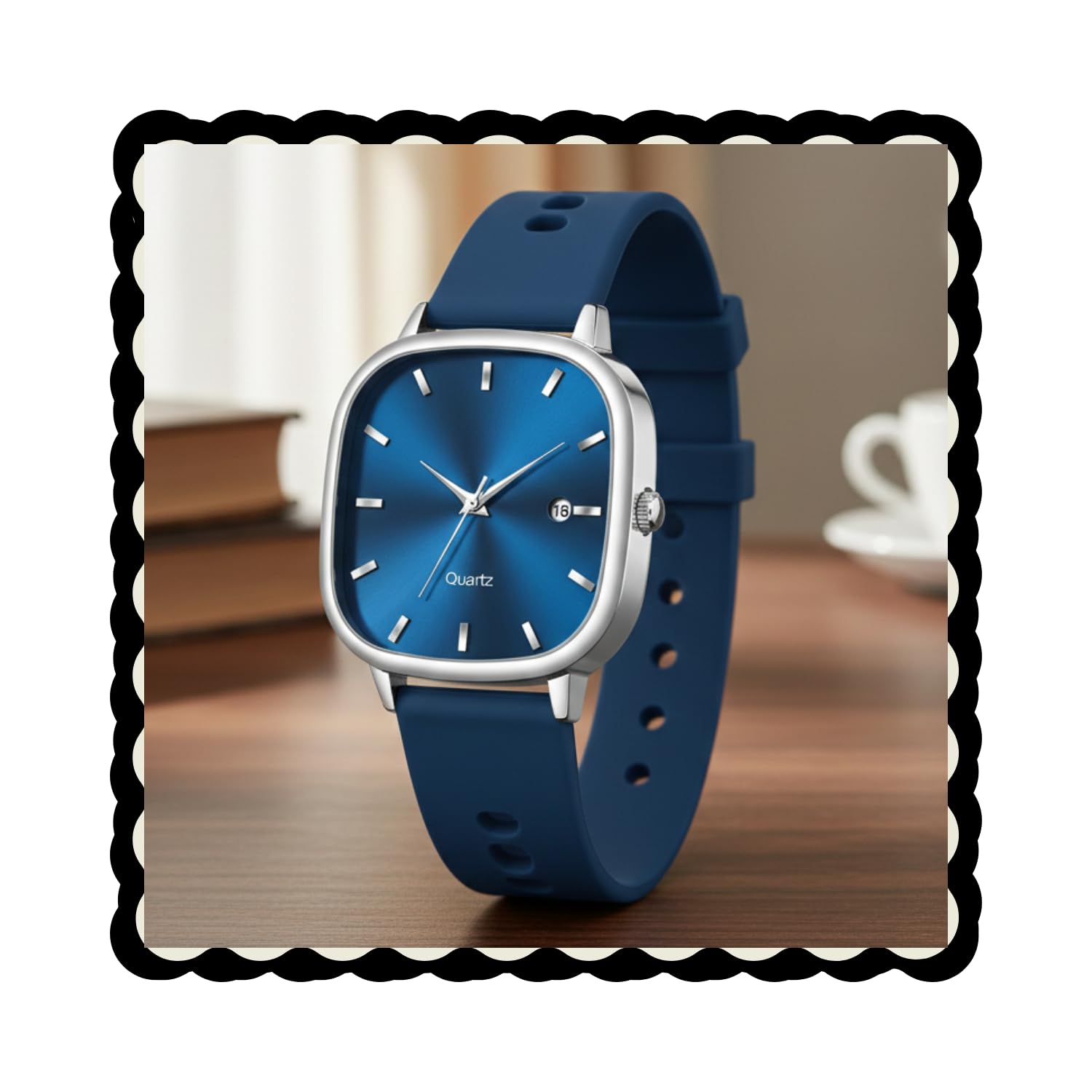 papio Men’s Analog Quartz Wrist Watch with Silicone Strap | Square Dial Casual & Formal Watch for Men | Date Display | Lightweight & Comfortable (MN-284)-picture-39