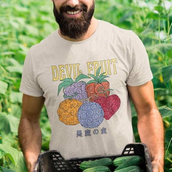 Ripple Junction One Piece Men's Short Sleeve T-Shirt Devil Fruit Paramecia Zoan Logia Super Human Powers Officially Licensed