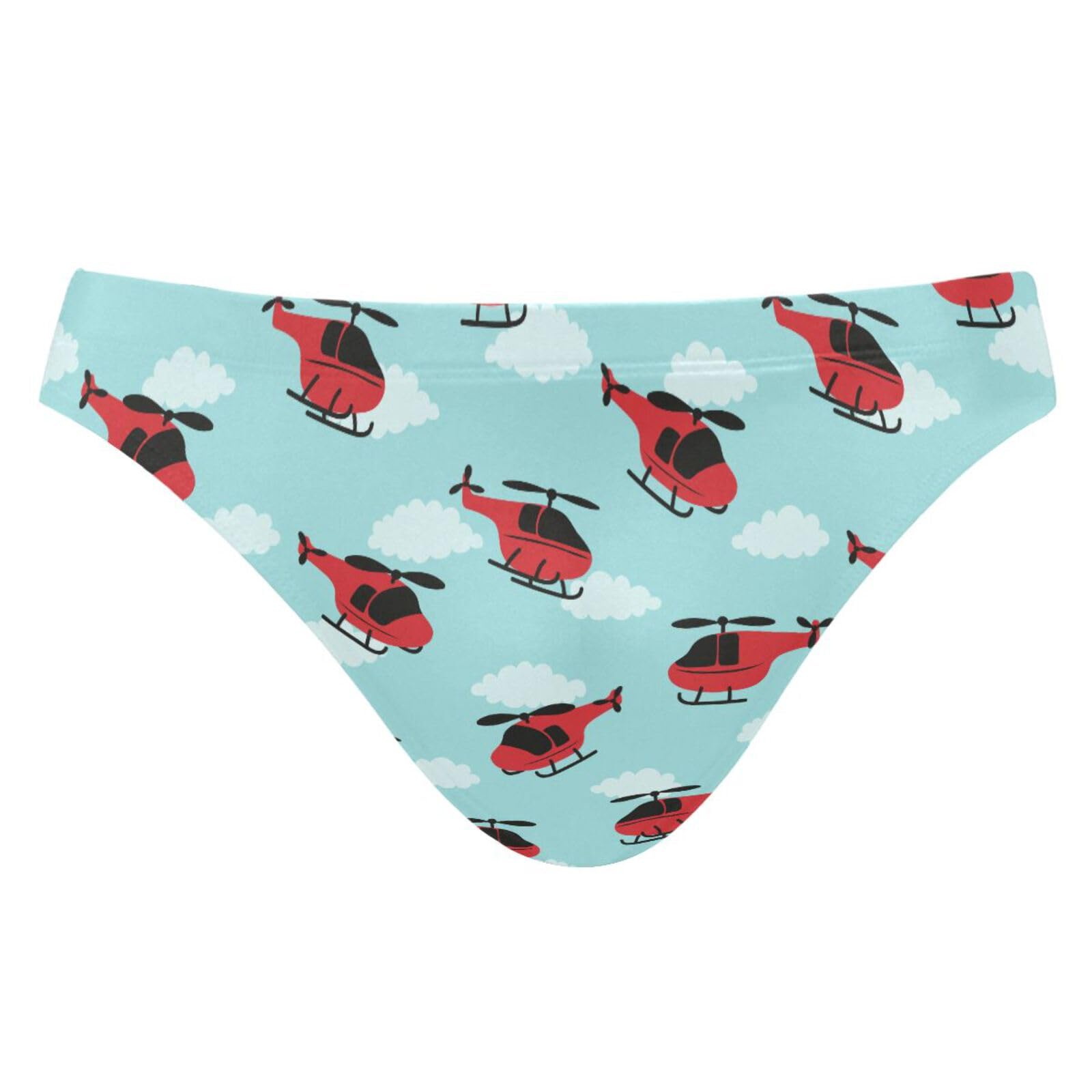 JHKKU Mens Helicopters Swim Briefs Fashion Low Rise Bikini Swimwear Beach Swimsuits with Drawstring XL