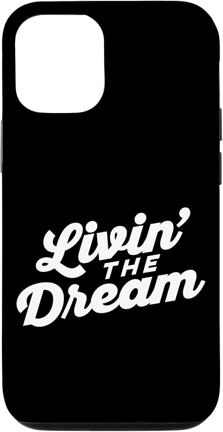 Amazon Co Jp Iphone 12 12 Pro Livin The Dream 70年代筆記体スラントダーク スマホケース Electronics