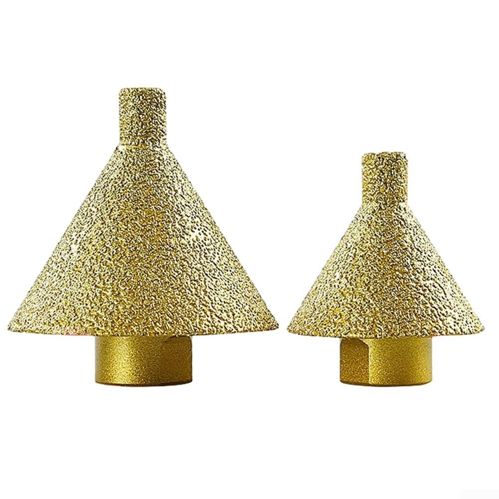 Muela de Pulido, Brocas de Avellanado de Chaflán de Diamante Muela Abrasiva Tallada en Cono 2 Piezas Rosca M10 Acabado de Alta Gama para Azulejos de Porcelana de Cerámica de Vidrio