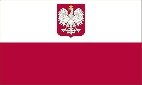 Valley Forge Bandera de Polonia de nailon de 3 pies por 5 pies con bandera de águila