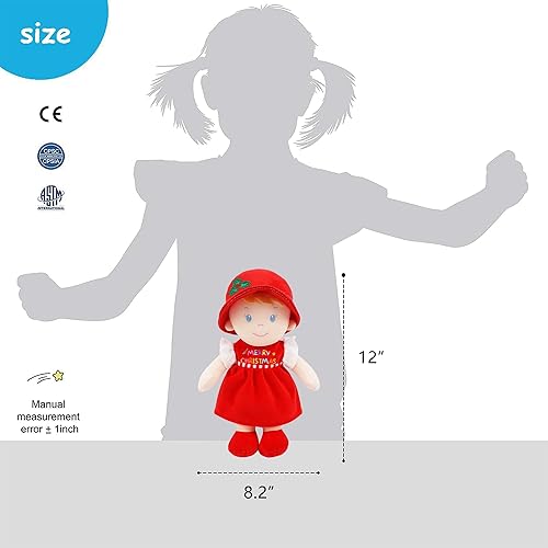 Miniatura 7 de June Garden Dolly Ben suave de 13.5 pulgadas, muñeca de bebé suave y rellena para nacer y más, traje azul