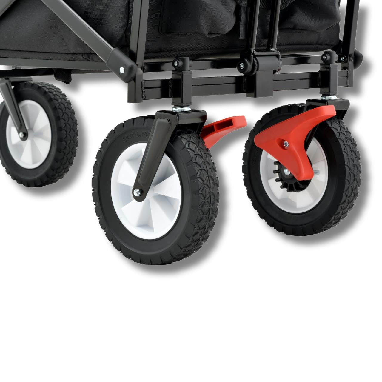 FUXTEC Bollerwagen FX-CT100 schwarz, Faltbarer Transportwagen, bis 75kg belastbar, inklusive Schiebestange, kompakt klappbar, robuster Stoff, ideal für Kinder, Ausflüge, Strand und Festivals