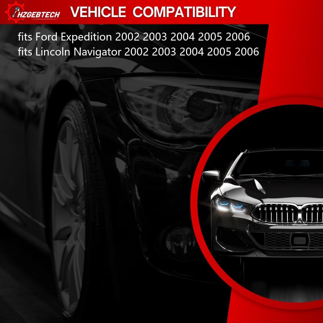 Front Left & Right Brake Hose, Hydraulic Hose fits Ford Expedition 5.4L RWD 2002 2003 2004 2005 2006, fits Expedition 4.6L RWD 2002 2003 2004 (2 PCS)