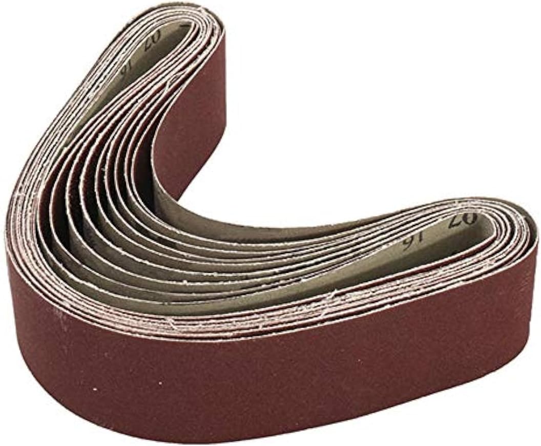 10pcs 40 to 1000 Grit 30mm x 540mm Sanding Belts for Angle Grinder Belt Sander Attachment (60#)