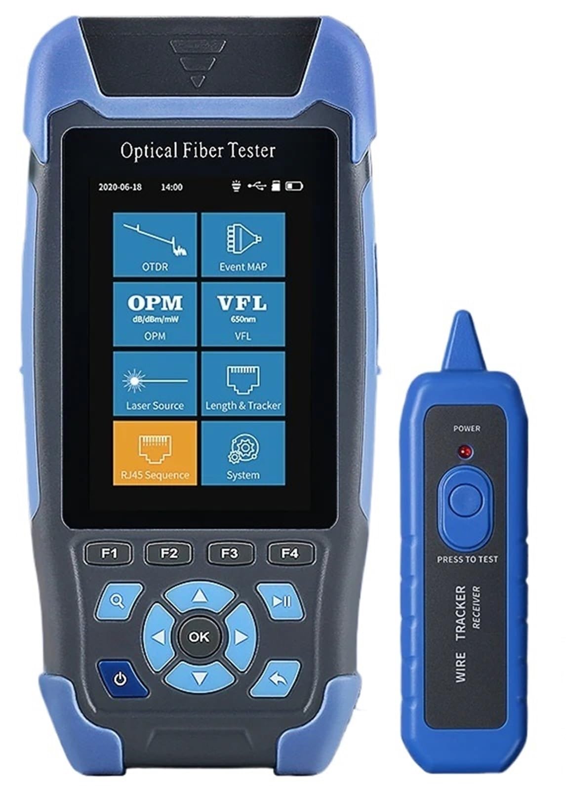 CVFRDD Pro mini OTDR Fiber Optic Reflectometer AUA900D with 9 Functions VFL OLS OPM Event Map 24dB for 64km Fiber Cable Ethernet Tester