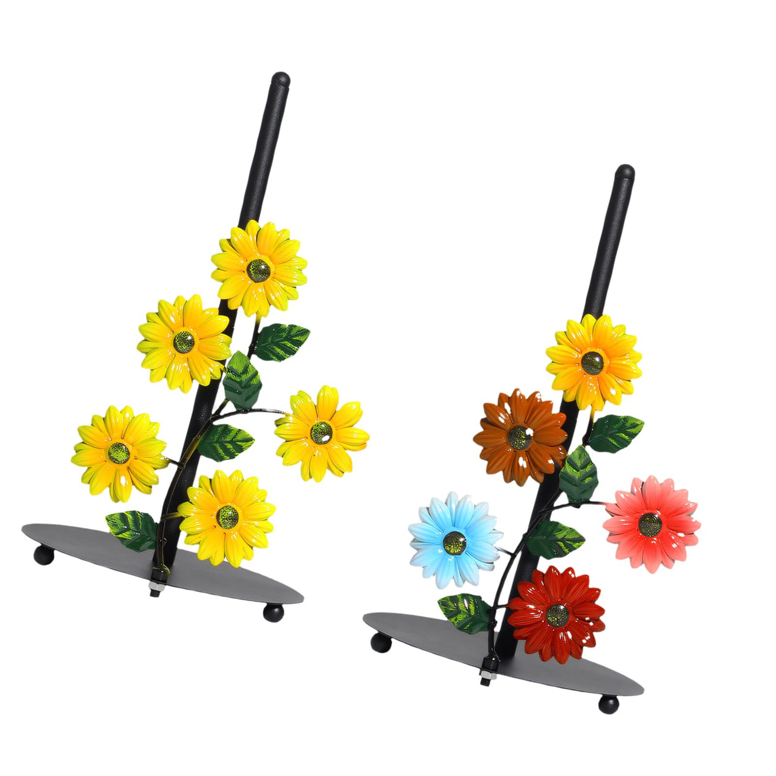 Unique Sunflowers Pattern Iron Tissue Stand Vertical Paper Towel Storage Rack Retros Paper Towel Organizers Storage Rack