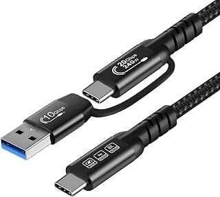 YIWENTEC USB C Cable 240W USBC 3.2 Gen2 20Gbps 4K Data @ 60Hz Video Output, USB A/C to USB-C Fast Charge (1M)