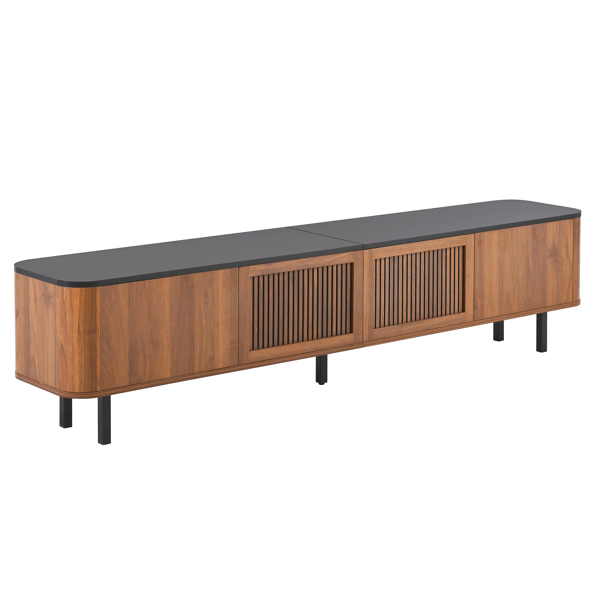 Mueble para TV moderno, color nogal, 190 x 35 x 45 cm, panel inferior, diseño único