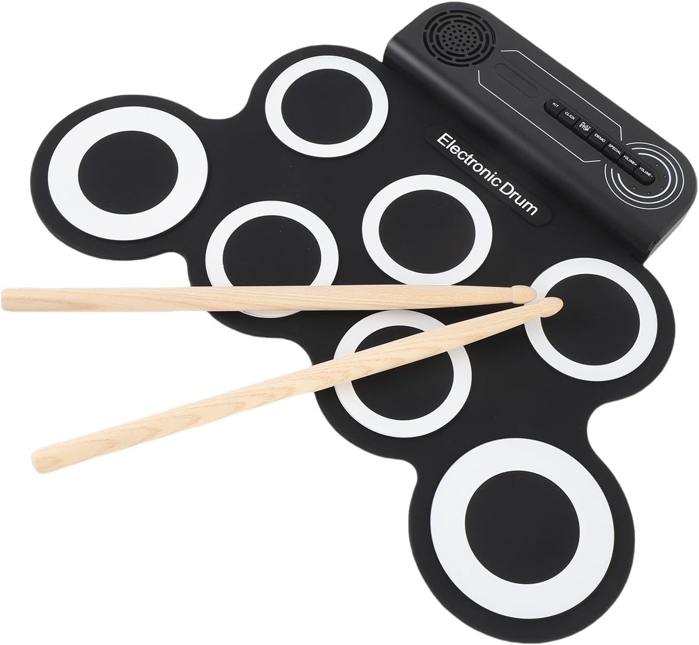 Kids Electronic Drum Pad Set with Multiple Sounds, Compact Design, for Early Music Education, Made from Safe Silicone
