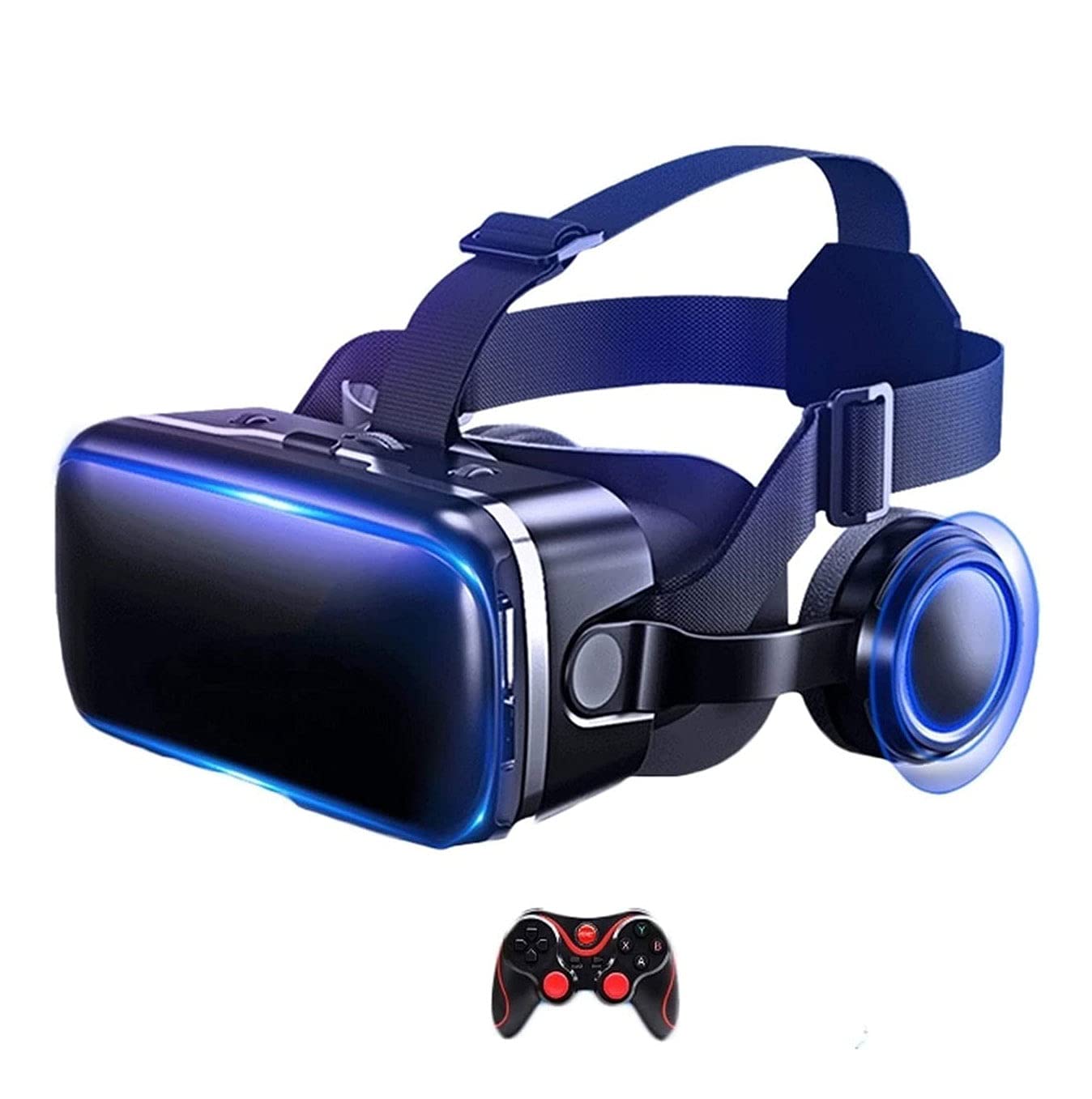 VR Auriculares compatibles con iOS y teléfonos Android | Gafas de Realidad Virtual 3D | Ajustable VR Gafas - Regalo for niños y Adultos. (Color : B)