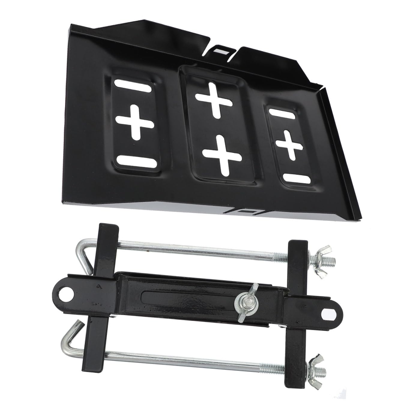 1 Set Support de Batterie de Voiture en Fer Noir pour Batterie Automobile | Fixation pour Batterie de Voiture, Surface Lisse, Dureté, Résistant à Rouille