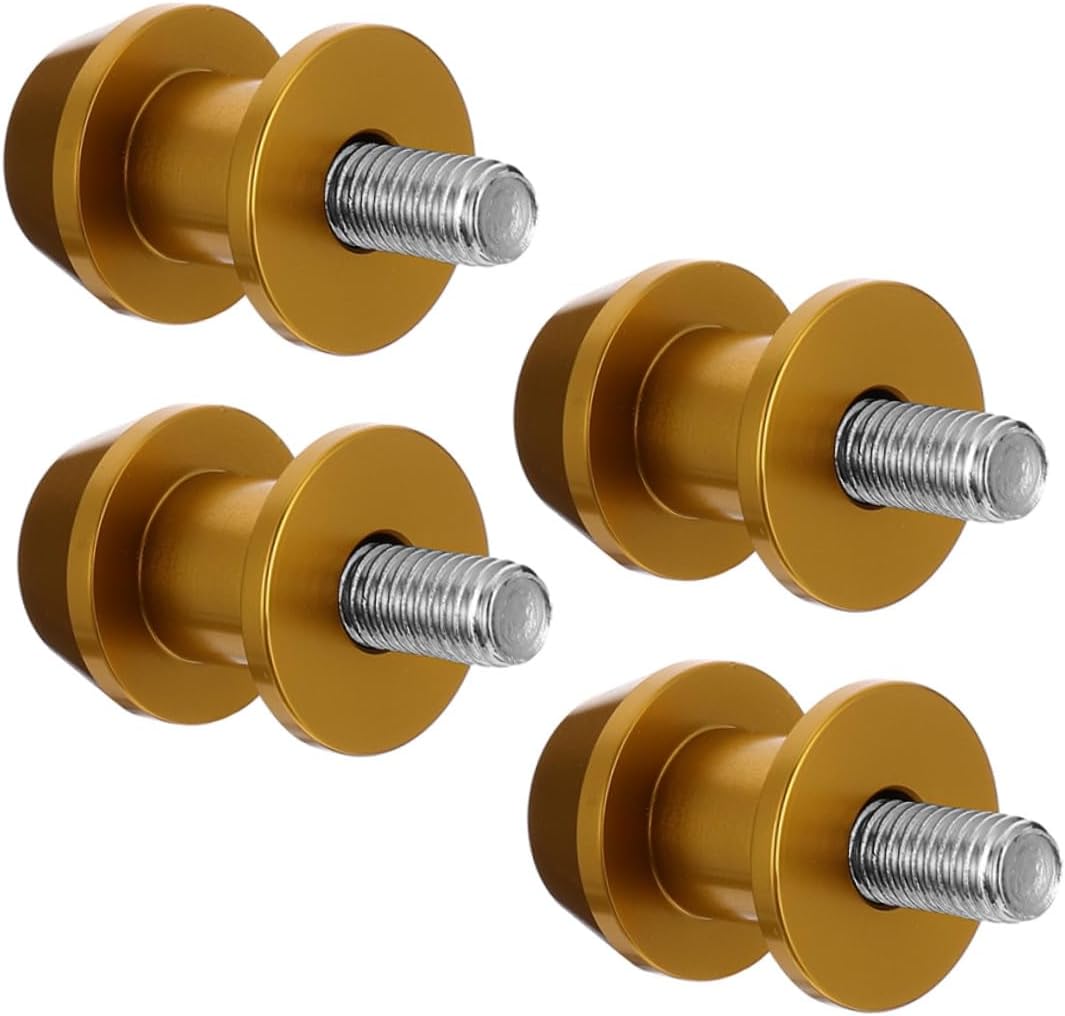 BETOOKY Motorcycle Swing Arm Spools Cnc 8mm Gold Rear Swingarm Sliders Stand Screws 4pcs Universal Replacement Swingarm Bobbins for Performance Motorcycle Maintenance