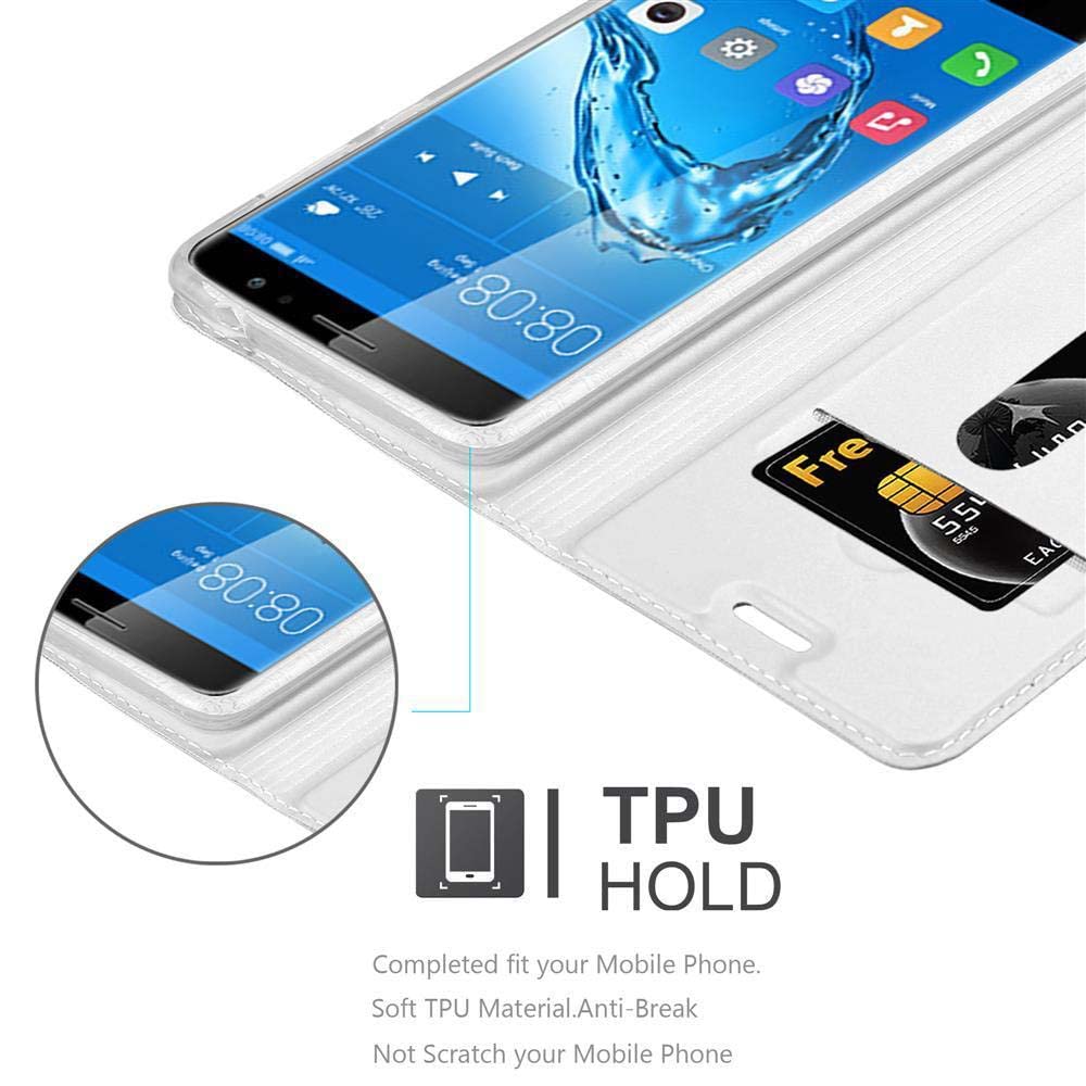 Cadorabo Custodia Libro per Huawei P10 in CLASSY ARGENTO - con Vani di