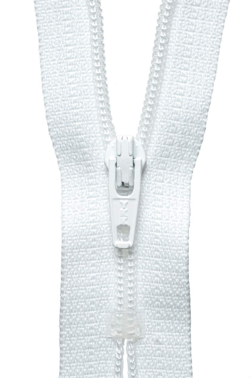14"/ 36cm YKK Nylon Dress and Skirt Zip: White