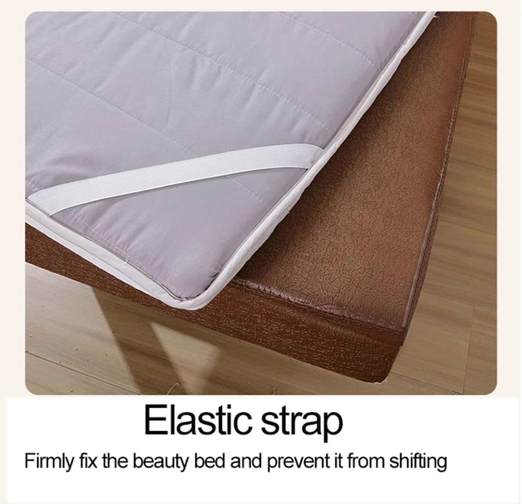 Grey,190 * 60cm T,Memory Foam Massage Bed Pad with Hole Spa Massage Table Mattress Topper with Headrest and Elastic Bands Non-Slip Lash Bed Cushion Thickness 6cm