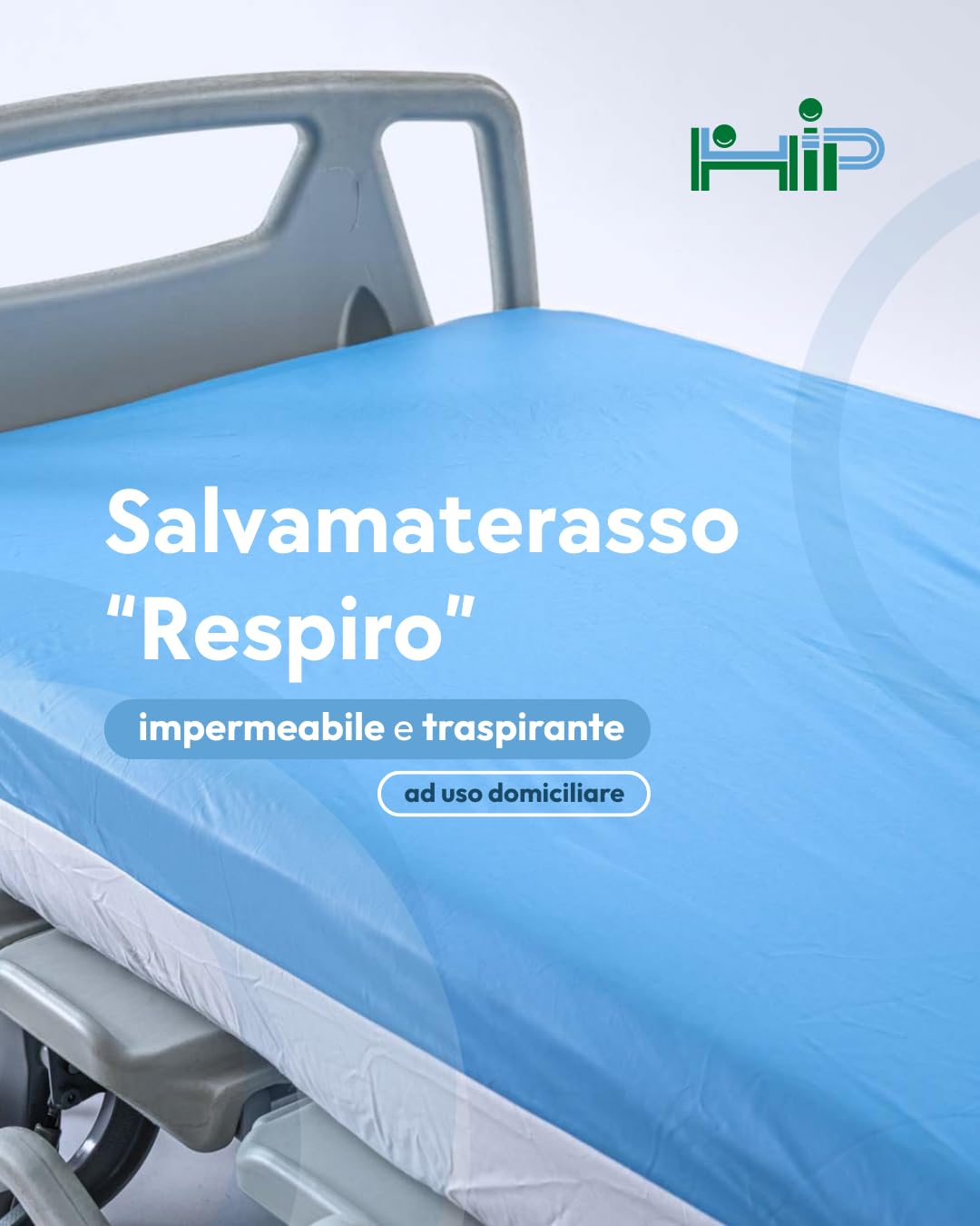HIP Salvamaterasso "Respiro", Coprimaterasso Impermeabile, Traspirante, Lavabile, Fungicida e Antibatterico, Antiacaro e Ipoallergenico, Resistente, Senza PVC, Bianco, Letto Singolo, 85x195x25h