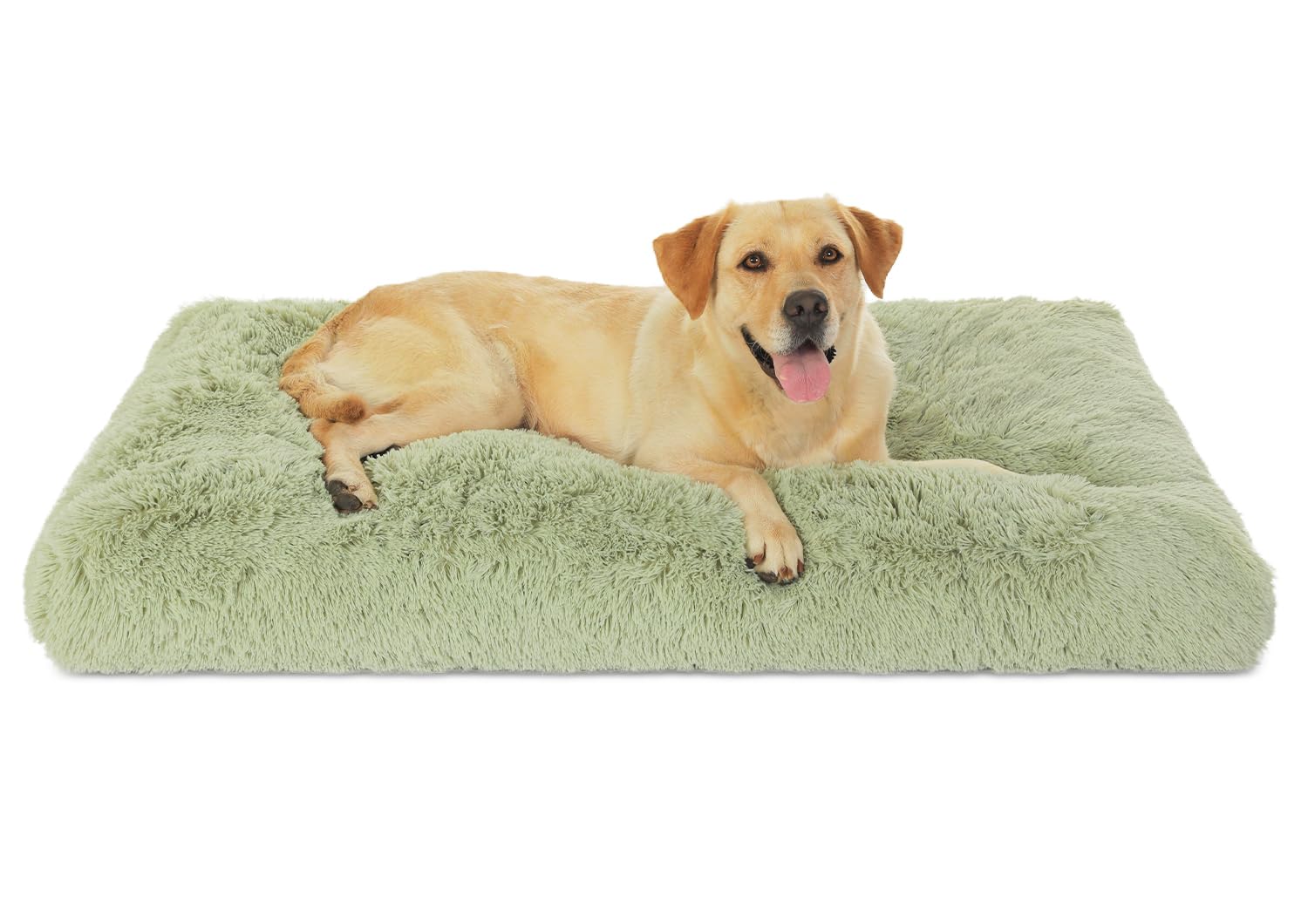 Bedfolks Waterproof Dog Crate Bed, Plush Large Dog Pad, 47"x29", Sage Green