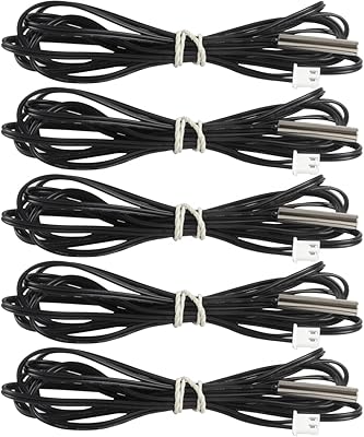Beenlen 5 Pcs NTC 10K 3950 Temperature Probe, -25 to 125 Degree Celsius Temperature Sensor Probe Stainless Steel Housing Thermistor Temp Sensor - 3 Meters /9.8 Ft Cable Length