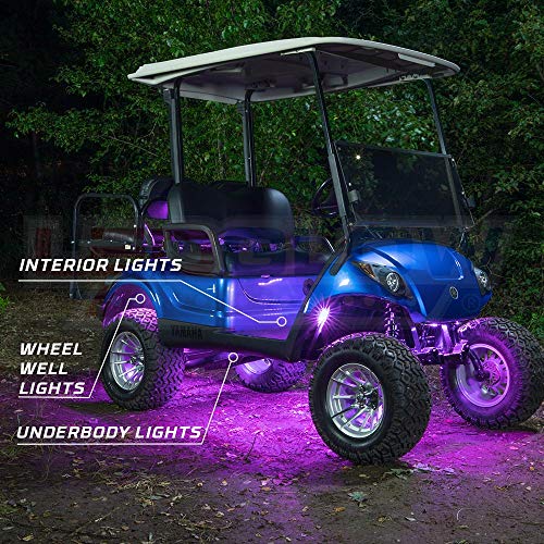 image for LEDGlow 12pc Million Color LED 4-Seater Golf Cart Underglow Neon Light
