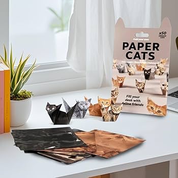 DIY Paper Cats, DIY Cat Camp, 3D Handmade Origami Cats Model, Fold Your