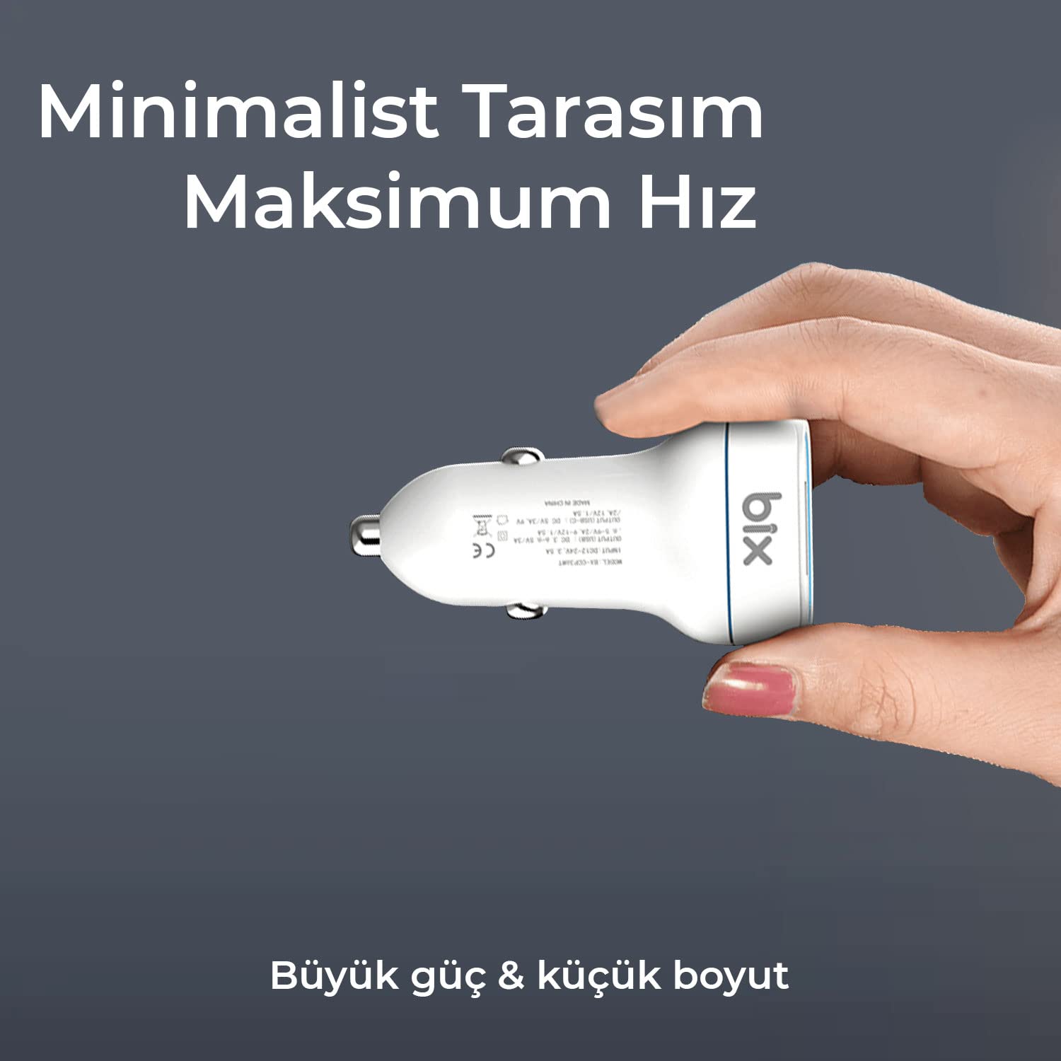 Bix BX-CCP36WT 38W Type-C PD 20W ve USB-A QC 3.0 18W Çift Portlu LED Işıklı Araç Şarj Cihazı Beyaz iPhone 15/14/13/12/11/X/, iPad, Galaxy S24/S23/S22/S21/S20 ve Daha Fazlasıyla Uyumlu BXCCP36WT