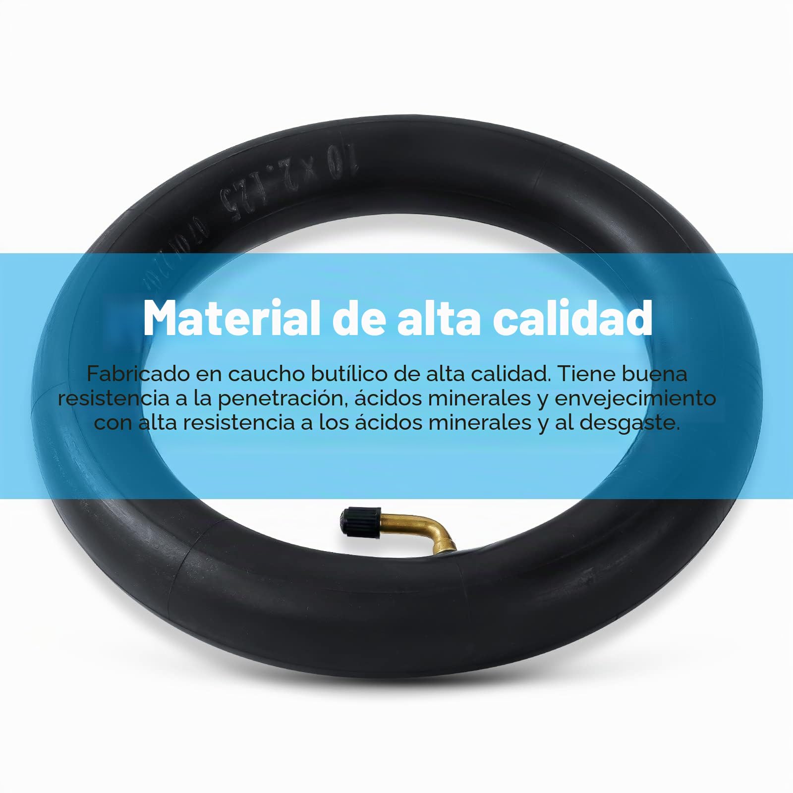 Ainiv Cámaras de Aire Reforzada 10 Pulgadas 2Pcs Neumáticos Interiores 10x2.125 Válvula 0° para Scooter Eléctrico