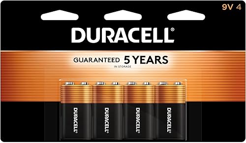 Duracell - Pilas alcalinas CopperTop de 9V - Batería de larga duración multiusos de 9 voltios para el hogar y la empresa - 4 unidades