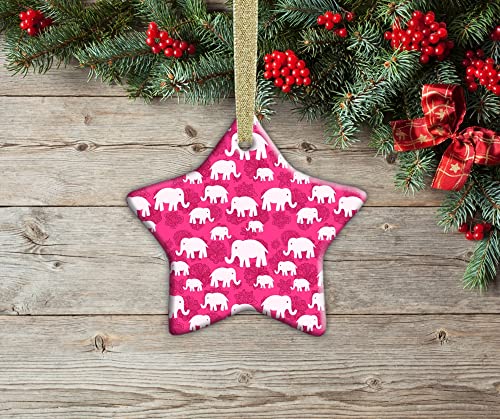 Christmas Ornaments Ceramics Hanging Christmas Tree Ornaments Floral And Elephants Porcelain Pendants Christmas Decorations For Xmas Family Party Holiday Decorative #TOP3