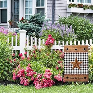 Bless Our Home Garden Flag 1218 Inch Small Vertical Double Sided Red Red Berry Branches Country Barn Star Buffalo Plaid Garden Flags For All Seasons Outdoor Yard Decor