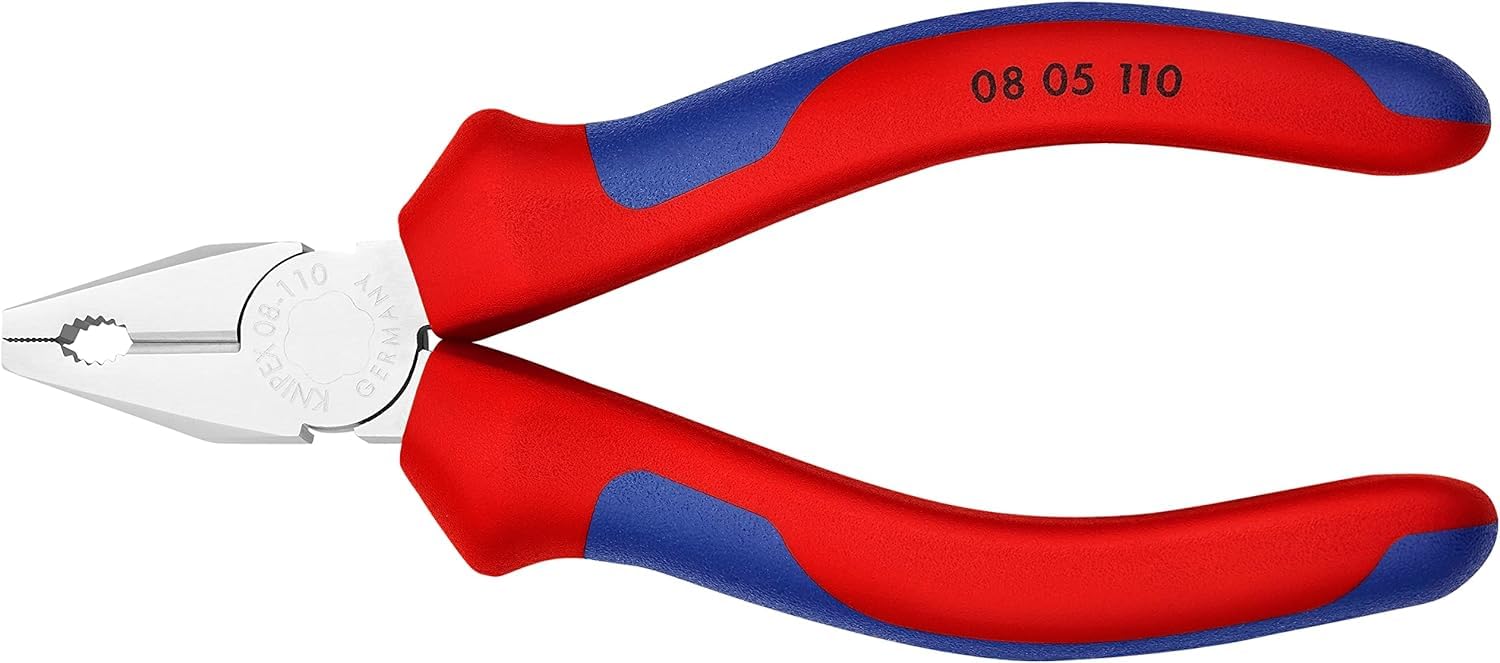 KNIPEX Alicate universal mini cromado con mangos multicomponente 110 mm, 08 05 110