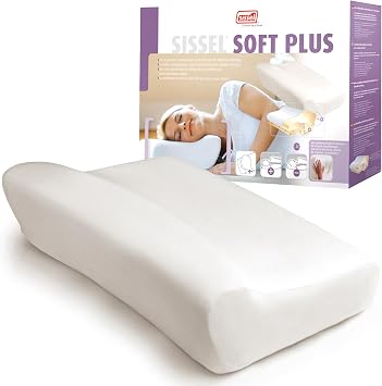 SISSEL Soft Plus Orthopedic Neck Pillow | Viscoelastic Memory Foam for Perfect Sleep Comfort | Adjustable Height | Soft Velour Cover | Ideal for Neck Pain |