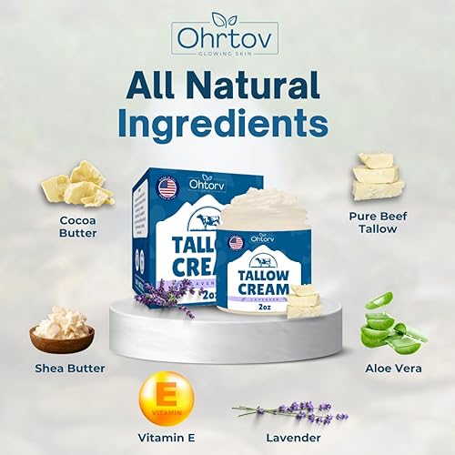 Miniatura 5 de Crema de sarga de ternera  Bálsamo multiusos de sargo de res alimentado con pasto natural y miel  Loción hidratante facial y corporal para eccema,