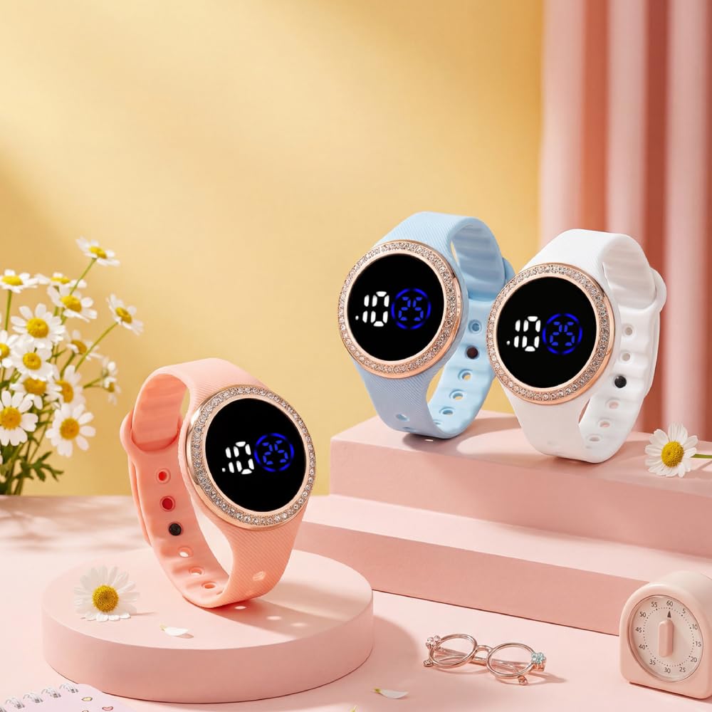 Paquete de 8 relojes de pulsera unisex con pantalla digital LED y pantalla táctil, correa de silicona, reloj deportivo al por mayor para hombres y mujeres