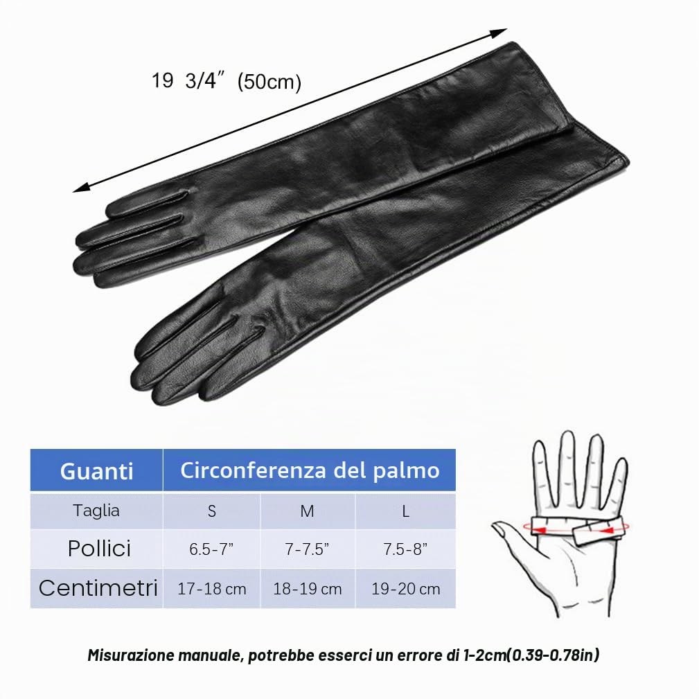 Guanti lunghi da donna in pelle con touchscreen
